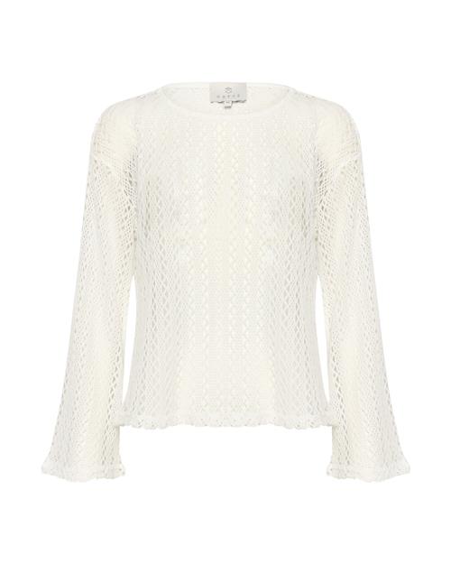 Kaffe Pullover 'Lykke'  hvid