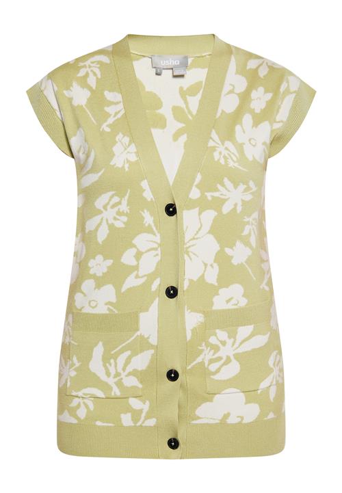 Usha Strikvest  lysegrøn / hvid