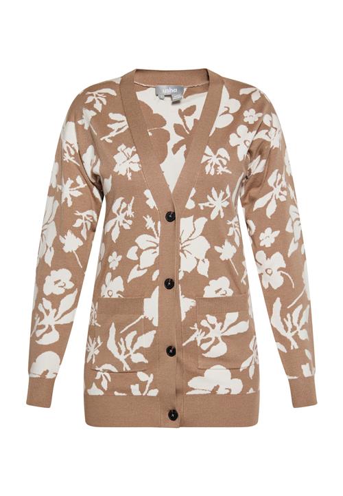 Usha Cardigan  brun / uldhvid