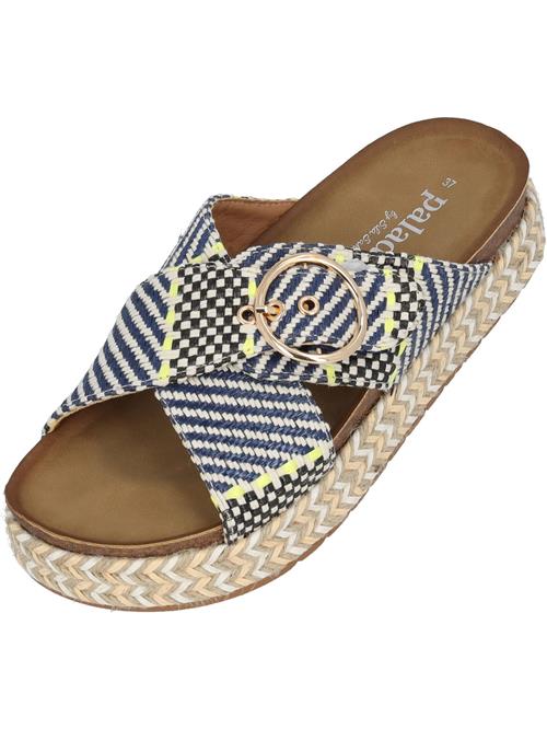 Palado by Sila Sahin Pantoletter 'Zurlo'  beige / blå / æble / sort