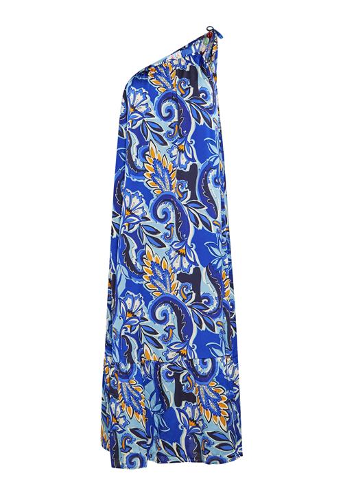 IZIA Sommerkjole  royalblå / lyseblå / gylden gul / offwhite