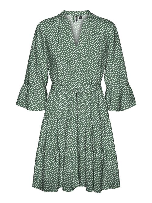 VERO MODA Kjole  smaragd / hvid