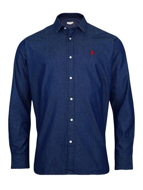 U.S. POLO ASSN. Skjorte  blue denim / rød
