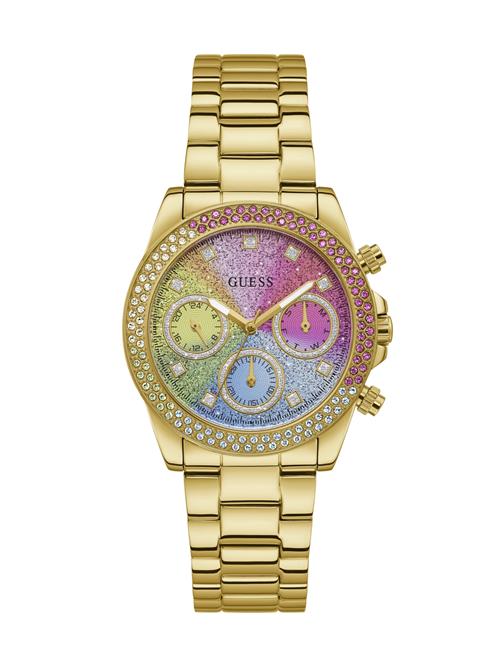 GUESS Analogt ur 'Sol'  lyseblå / gul / guld / pink