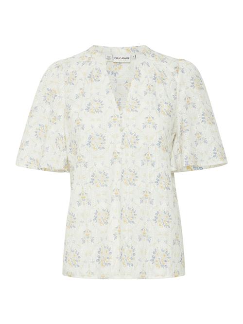 PULZ Jeans Bluse 'Willa'  gul / grå / hvid