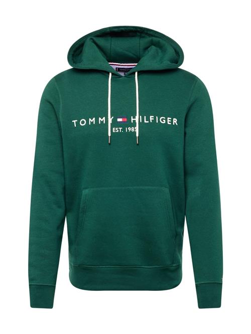 TOMMY HILFIGER Sweatshirt  mørkegrøn / rød / hvid