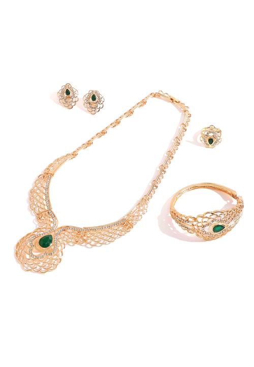 SOHI Smykkesæt 'Mariana'  guld / grøn