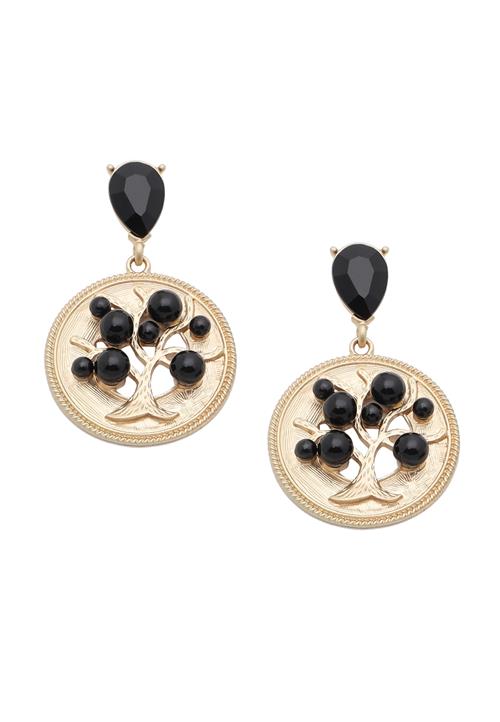 SOHI Øreringe 'Avital'  guld / sort