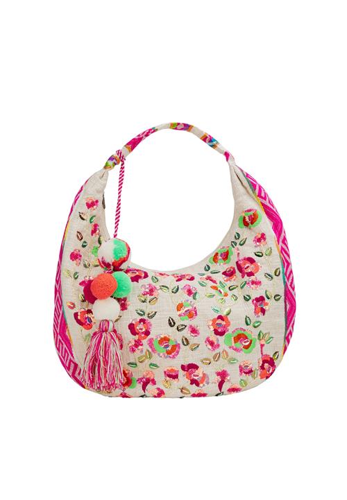 IZIA Håndtaske  beige / lime / mandarin / fuchsia