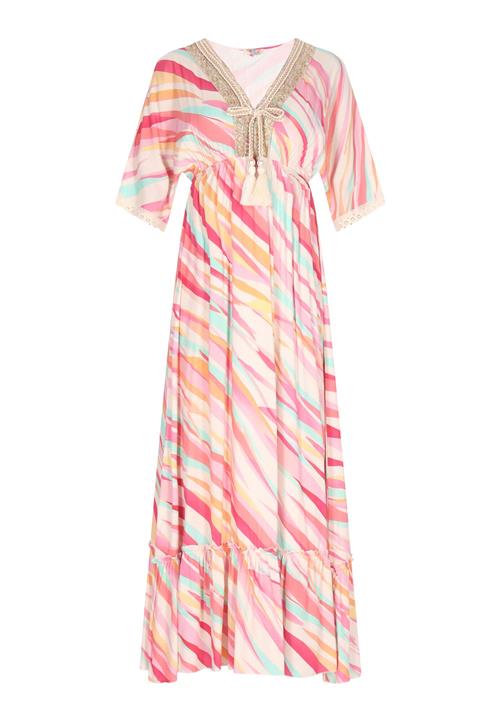 IZIA Kjole  turkis / gul / hindbær / lys pink