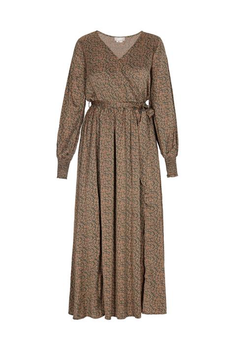 Usha Kjole  oliven / rustrød