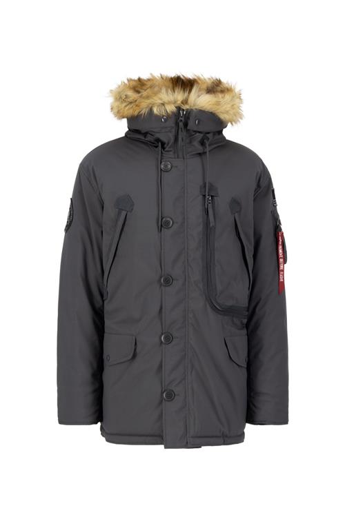 ALPHA INDUSTRIES Vinterparka 'Polar'  grå / rød