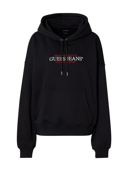 GUESS JEANS Sweatshirt 'American Tradition'  rød / sort / hvid