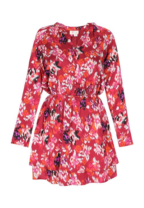 IZIA Blusekjole  fuchsia / rubinrød / sort / hvid