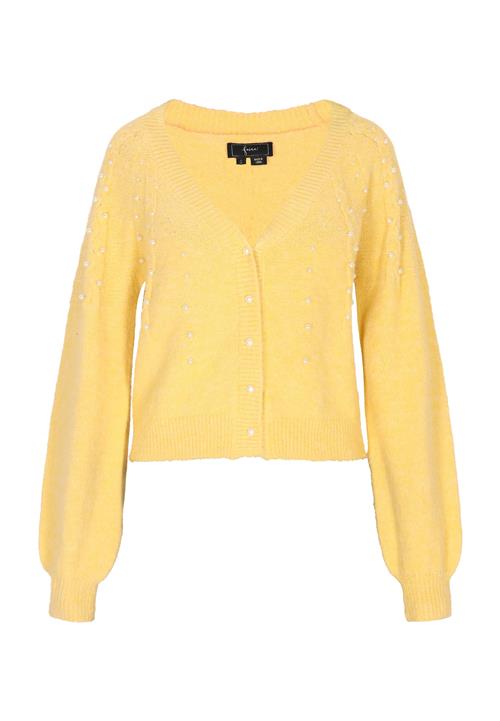 faina Cardigan  gul-meleret / perlehvid