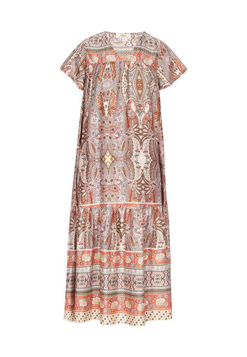 usha FESTIVAL Sommerkjole  lyseblå / brun / abrikos / hvid