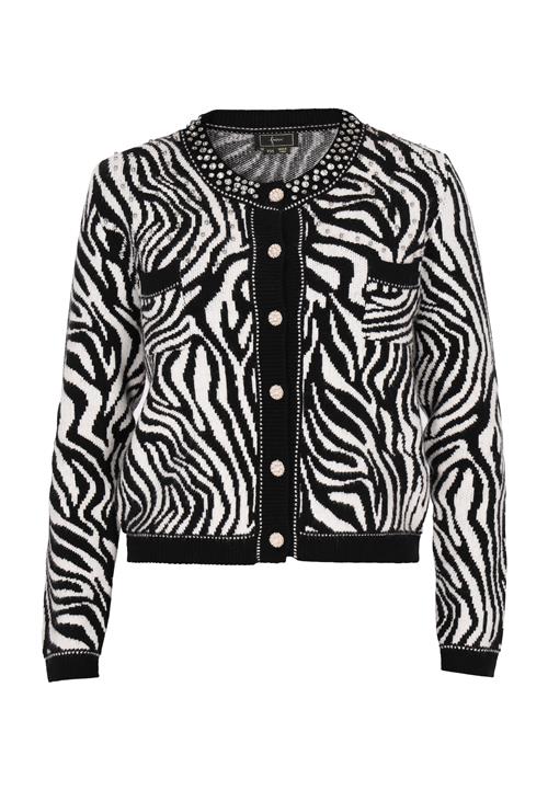 faina Cardigan  sort / uldhvid