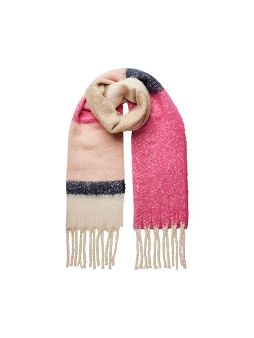 PIECES Sjal 'BEA'  beige / pastelpink / mørk pink / sort-meleret