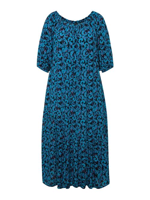 Ulla Popken Kjole  azur / pink / sort