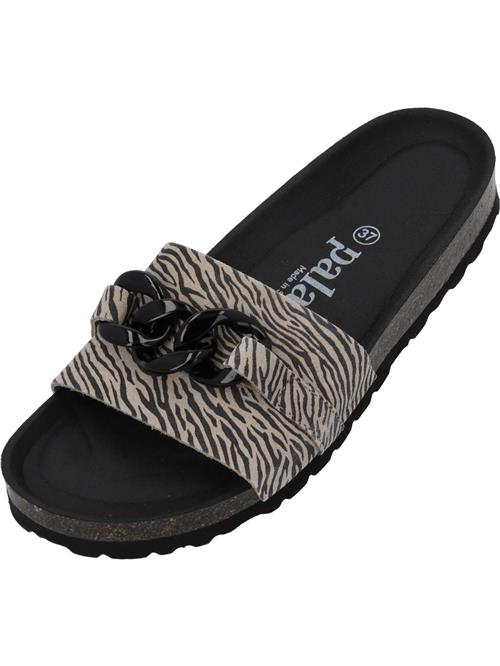Palado Pantoletter 'Gozo'  beige / mørkegrå / sort