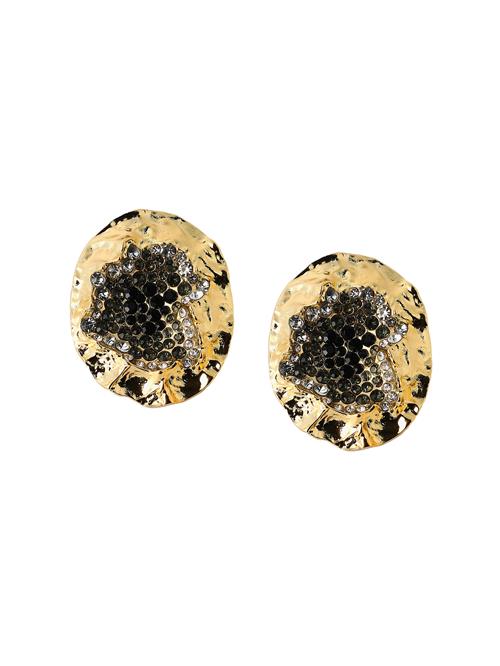 SOHI Øreringe 'Piroj'  guld / sort