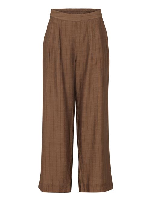 Fransa Bukser med lægfolder 'Ariana'  brun-meleret / sort