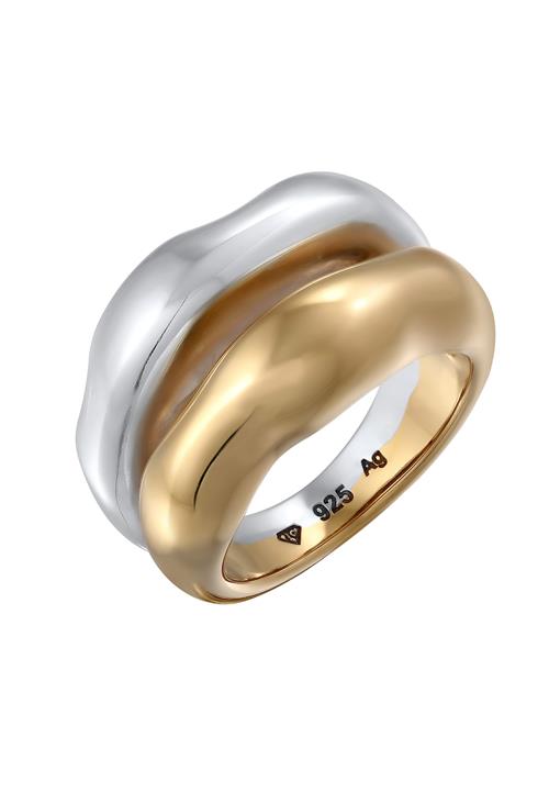 ELLI PREMIUM Ring 'Chunky Organic'  guld / sølv