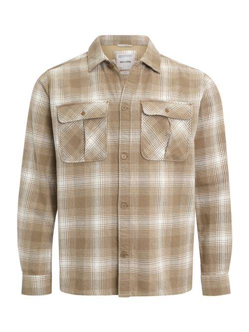 Only & Sons Skjorte 'ONSCedric'  lysebeige / mørkebeige / hvid
