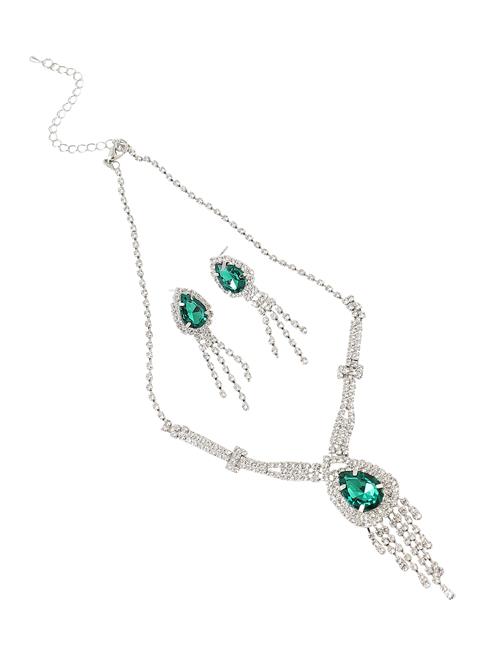 SOHI Smykkesæt 'Noori'  grøn / sølv