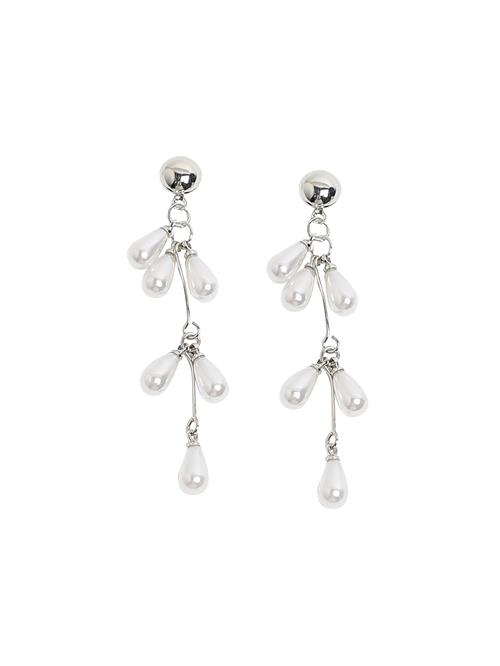 SOHI Øreringe 'Punima'  sølv / hvid