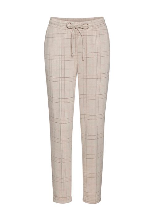 VIVANCE Bukser med fals  lysebeige / choko / lyserød