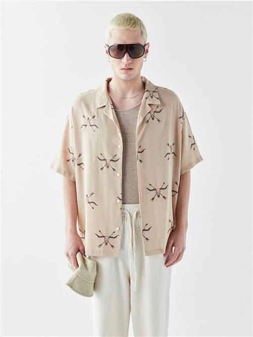 VAMOS CLO Skjorte  beige / brun