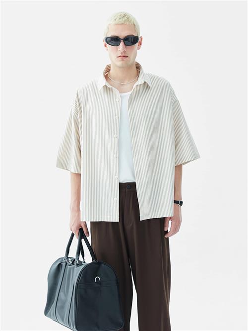 VAMOS CLO Skjorte  beige / hvid