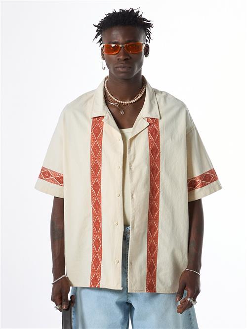 VAMOS CLO Skjorte  beige / rustrød