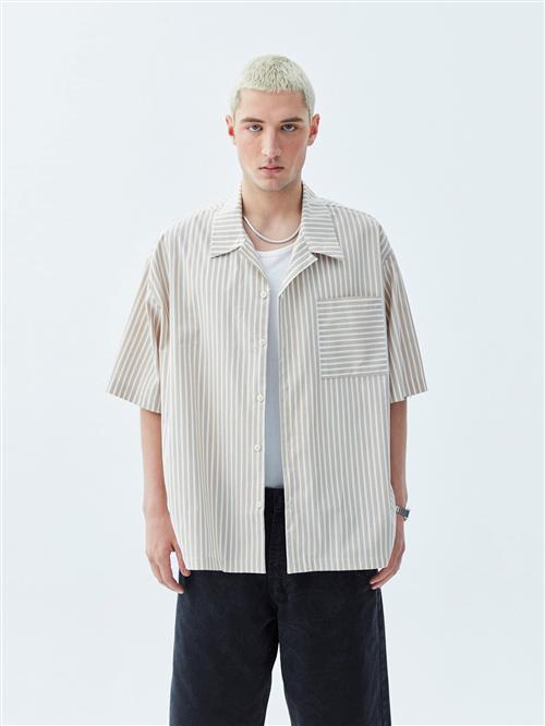 VAMOS CLO Skjorte  beige / hvid