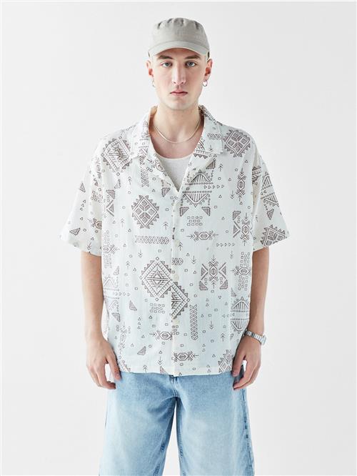 VAMOS CLO Skjorte  grå / offwhite