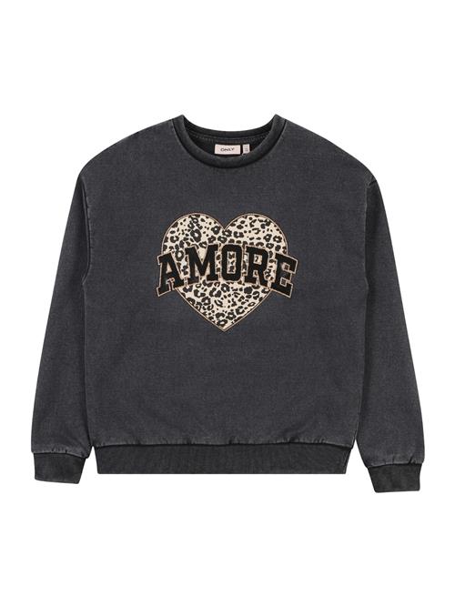 ONLY GIRLS Sweatshirt 'KOGRuna'  beige / guld / basalgrå / sort