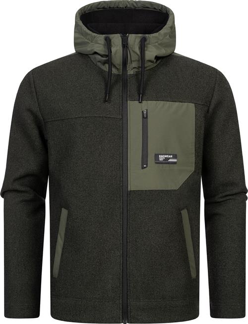 Ragwear Fleecejakke 'Brodney'  grøn / oliven / sort