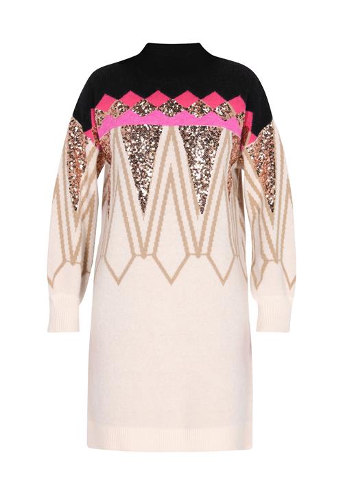 IZIA Strikkjole  lysebeige / guld / pink / sort