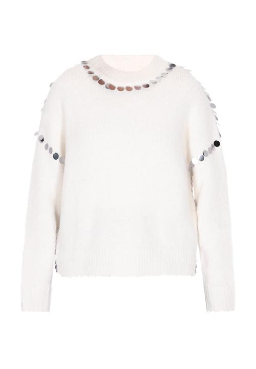 IZIA Pullover  sølv / uldhvid