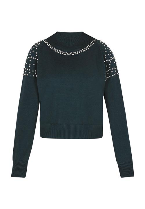 faina Pullover  mørkegrøn / perlehvid