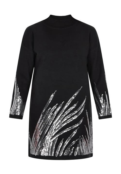 faina Strikkjole  sort / sølv