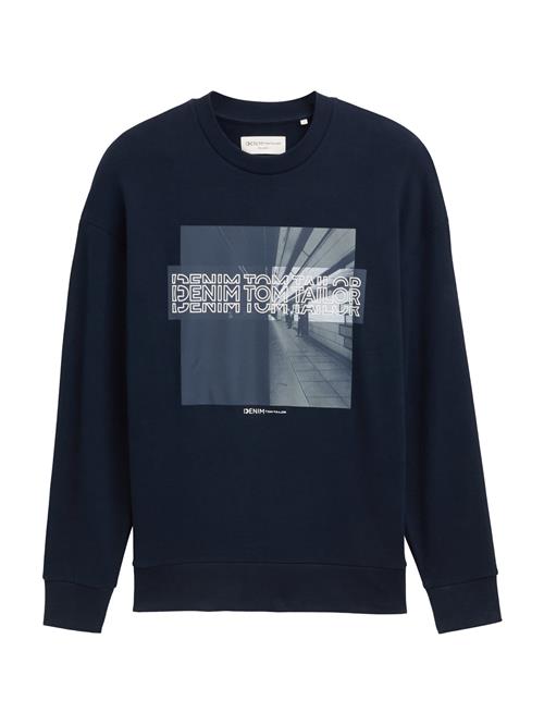 TOM TAILOR DENIM Sweatshirt  navy / røgblå / grå / hvid