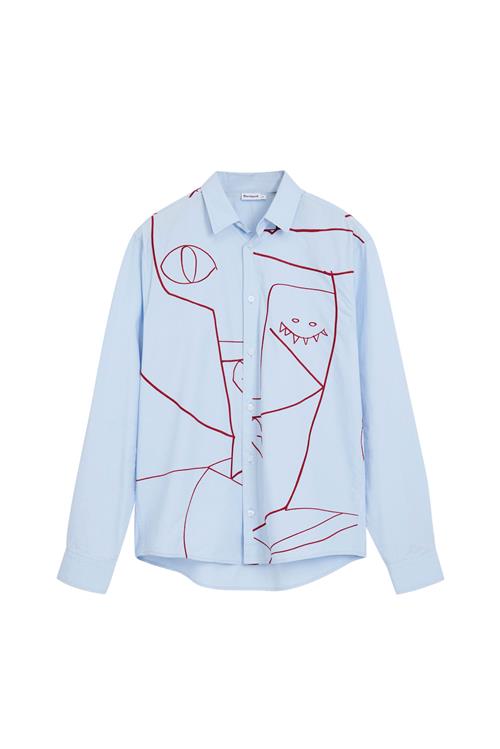 Desigual Skjorte  lyseblå / rubinrød