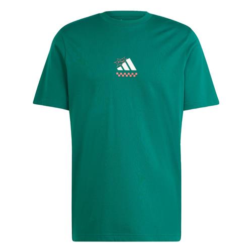 ADIDAS SPORTSWEAR Funktionsskjorte 'Lounge Pizza'  smaragd / lys rød / hvid
