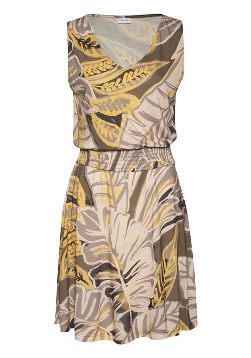LASCANA Sommerkjole  lysebeige / mørkebeige / mørkebrun / gylden gul