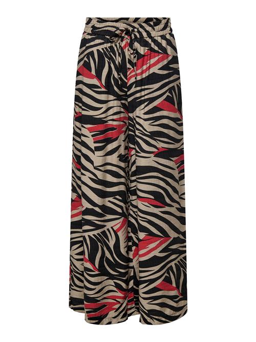 JDY Bukser 'JDYPhilippa'  mørkebeige / mørkerød / sort