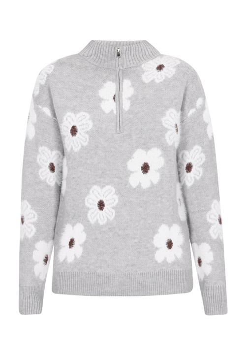 MYMO Pullover  grå-meleret / sort / hvid