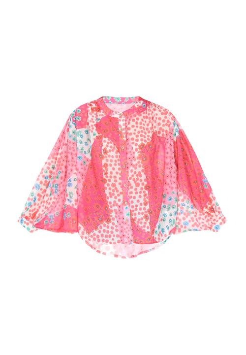 IZIA Bluse  lyseblå / orange / pink / hvid