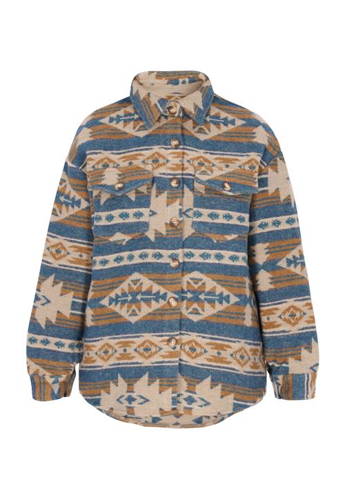 SANIKA Overgangsjakke  beige / blå / brun